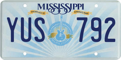 MS license plate YUS792