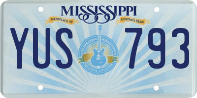 MS license plate YUS793