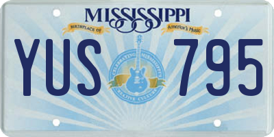MS license plate YUS795