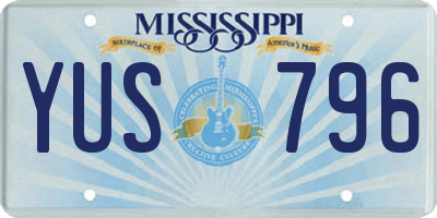 MS license plate YUS796
