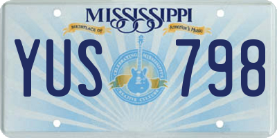 MS license plate YUS798