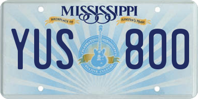MS license plate YUS800