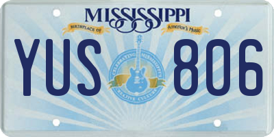 MS license plate YUS806