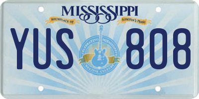 MS license plate YUS808