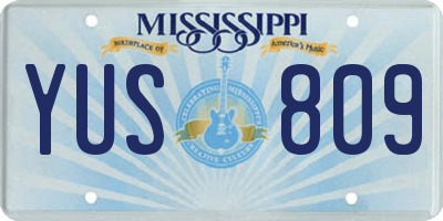 MS license plate YUS809