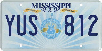 MS license plate YUS812