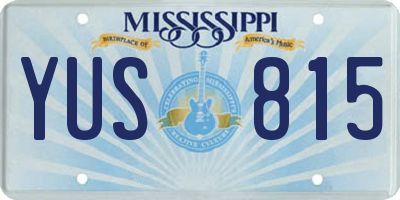 MS license plate YUS815