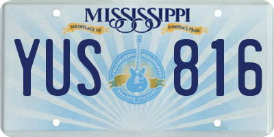 MS license plate YUS816