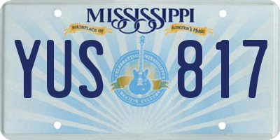MS license plate YUS817