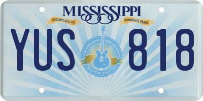 MS license plate YUS818