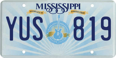 MS license plate YUS819