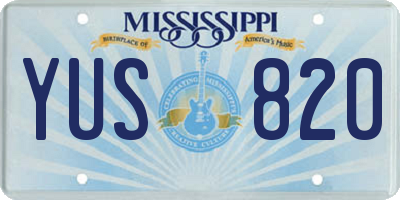 MS license plate YUS820