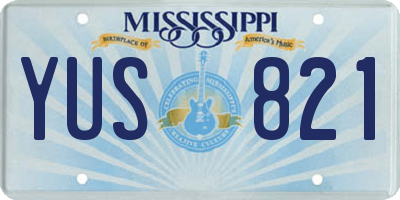 MS license plate YUS821