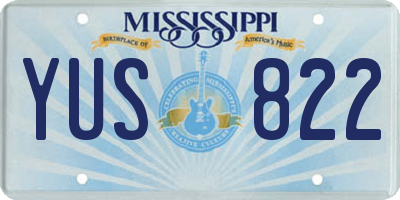MS license plate YUS822