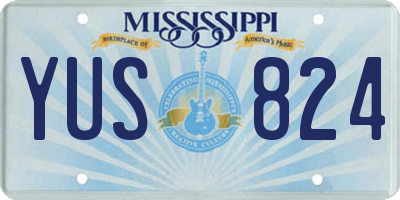 MS license plate YUS824