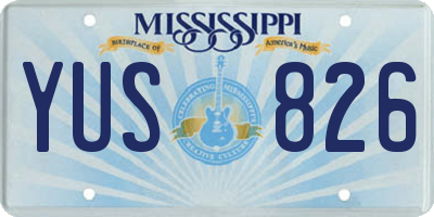 MS license plate YUS826