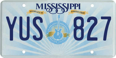 MS license plate YUS827