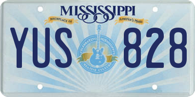 MS license plate YUS828