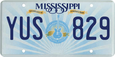 MS license plate YUS829