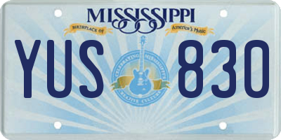 MS license plate YUS830