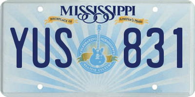 MS license plate YUS831