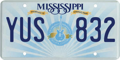 MS license plate YUS832
