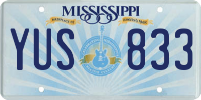 MS license plate YUS833