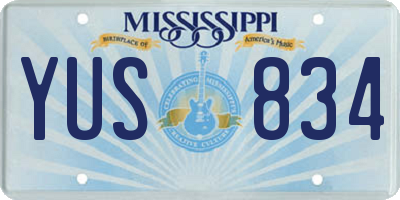 MS license plate YUS834