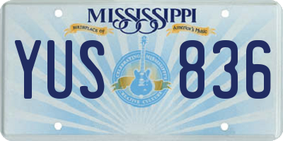 MS license plate YUS836