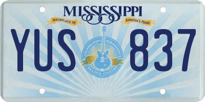 MS license plate YUS837
