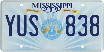 MS license plate YUS838
