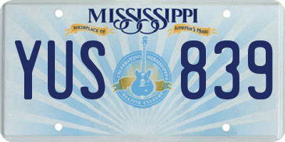 MS license plate YUS839