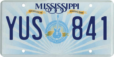 MS license plate YUS841