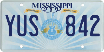 MS license plate YUS842
