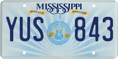 MS license plate YUS843