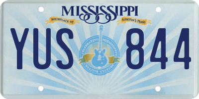 MS license plate YUS844