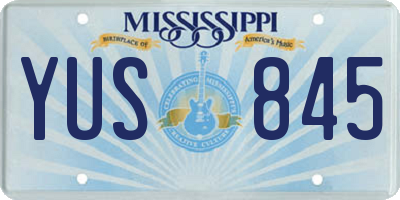 MS license plate YUS845
