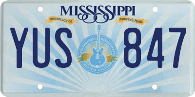 MS license plate YUS847