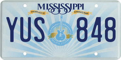 MS license plate YUS848