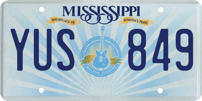 MS license plate YUS849