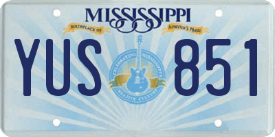 MS license plate YUS851