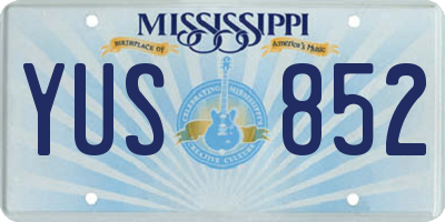 MS license plate YUS852