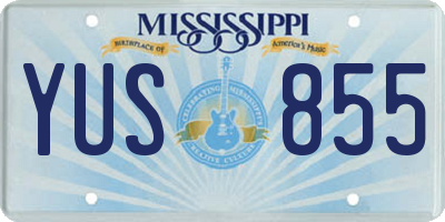 MS license plate YUS855