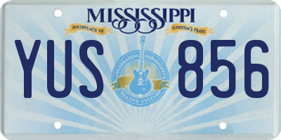 MS license plate YUS856