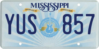 MS license plate YUS857