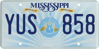 MS license plate YUS858