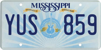 MS license plate YUS859