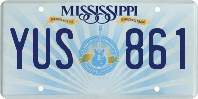 MS license plate YUS861