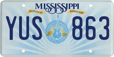 MS license plate YUS863