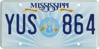 MS license plate YUS864